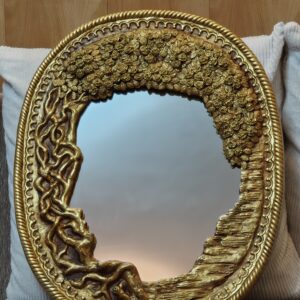 Baroque Mirror with Floral Decorations & Woman's silhouette